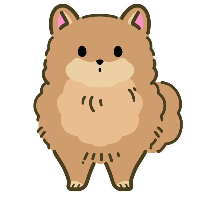 ポメラニアン 茶 イラスト